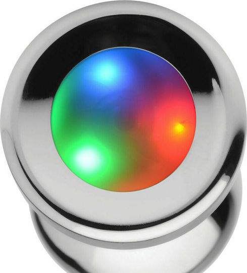 Booty Sparks Booty Sparks Light Up Anal Plug Πρωκτική Σφήνα Medium Silver 8.5cm