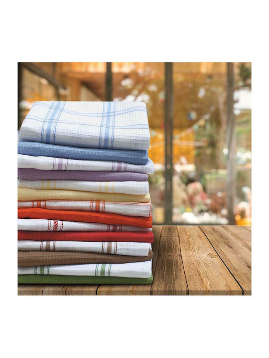 Das Home Kitchen Towel from 100% Cotton in Red Colour 45x70cm 2 Pieces
