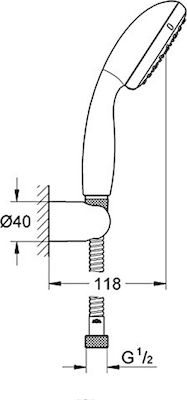 Grohe New Tempesta Handheld Showerhead with Hose