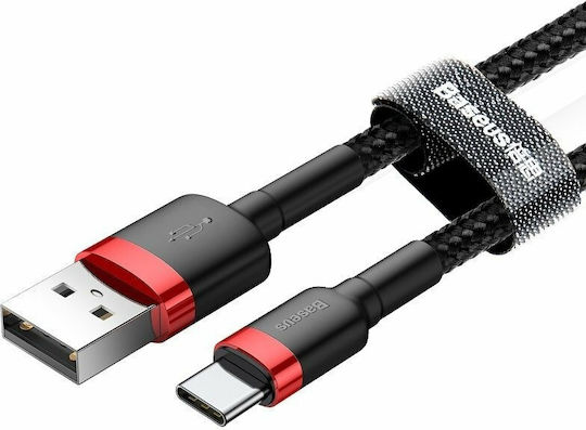 Baseus Cafule Плетен USB 2.0 Кабел USB-C Мъжки - USB-A Мъжки Черен 2m CATKLF-C91
