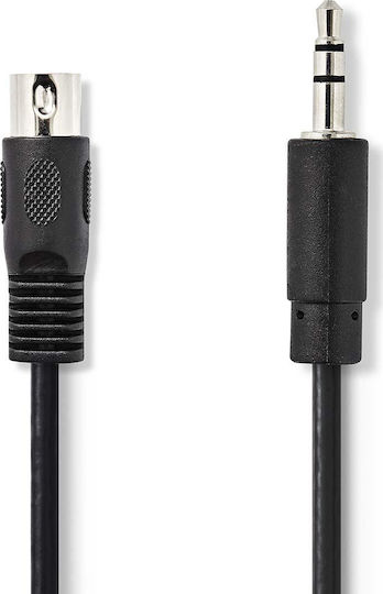 Nedis Καλώδιο DIN 5-pin male - 3.5mm male 2m Μαύρο (CAGP20100BK20)
