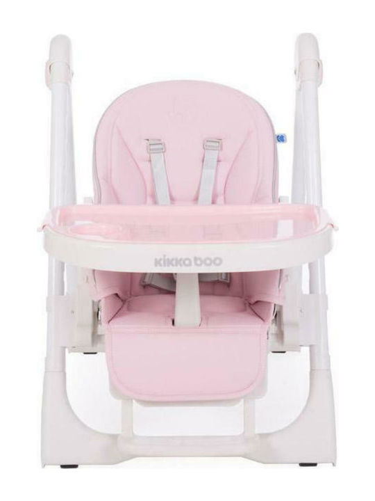 Kikka Boo Pastello Foldable Baby Highchair with Adjustable Height Pink