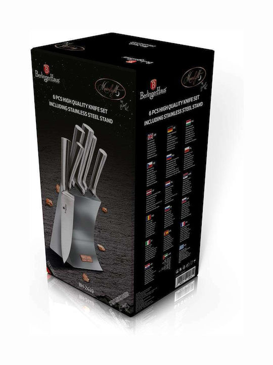 Berlinger Haus Knife Set with Block from Stainless Steel 6pcs