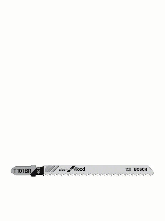 Bosch T101BR Jig Saw Blade for Wood 100mm Clean for Wood 5pcs 2608630014
