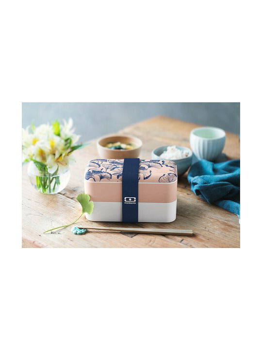 Monbento Microwave Plastic Lunch Box Original Graphic Ginkgo 1000ml