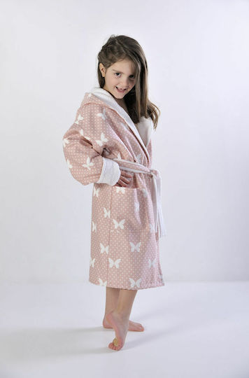 Down Town Home Kids Hooded Bathrobe 685 Peach