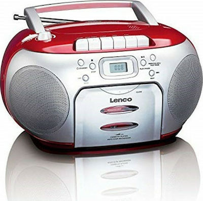 Lenco Portable Radio-CD Player Equipped with CD / Cassette / Radio Red