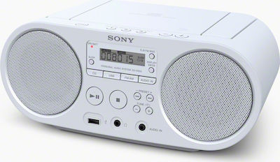 Sony Φορητό Ηχοσύστημα ZS-PS50 με CD / MP3 / USB / Ραδιόφωνο σε Λευκό Χρώμα