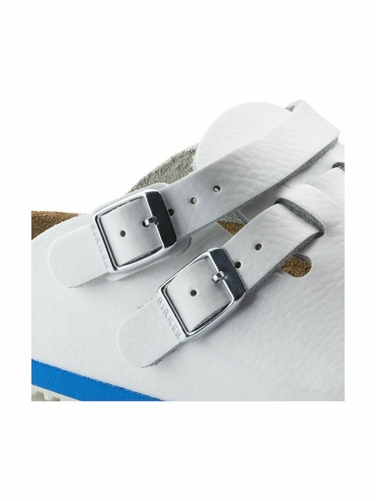 Birkenstock Kay SL Professional Leder Anatomisch Holzschuhe Weiß