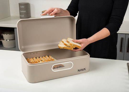 Nava Terrestrial Ψωμιέρα με Καπάκι Μεταλλική 42.5x23x16.5cm Nava Terrestrial Ψωμιέρα με Καπάκι Μεταλλική 42.5x23x16.5cm