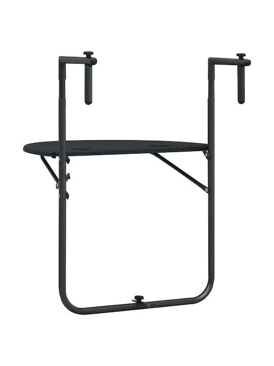 with Plastic Surface and Metal Frame Black 60x64x83.5cm