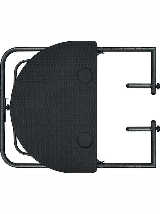 with Plastic Surface and Metal Frame Black 60x64x83.5cm