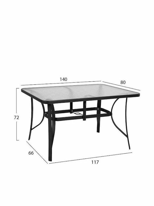 Tisch Stabil Bruno Gray 140x80x72cm