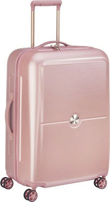 Delsey Turenne Medium Travel Suitcase Hard Pink Gold with 4 Wheels Height 65cm