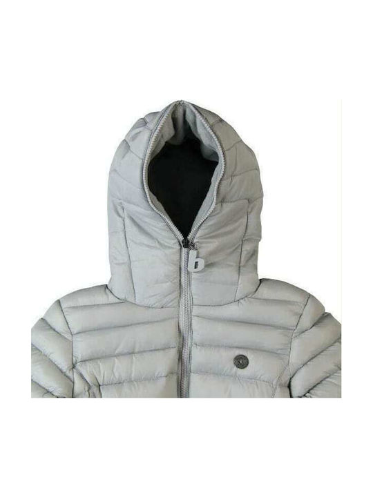 Boboli Kids Quilted Jacket short Hooded Silver