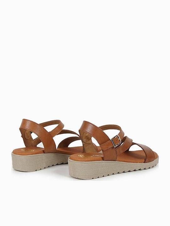Women's Leather Platform Shoes Tabac Brown