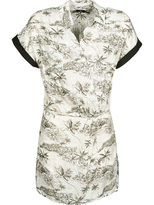 Vacay Me Sommer Mini T-Shirt Kleid Weiß
