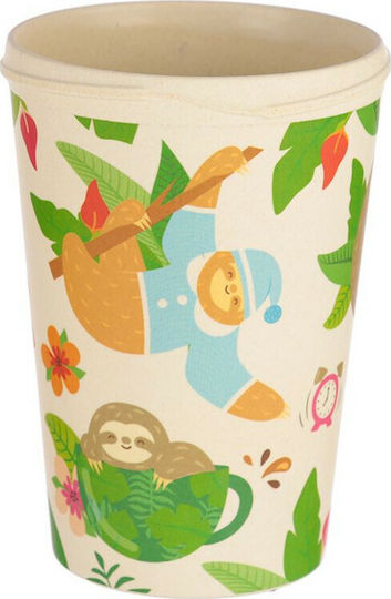 Puckator ust Hanging Around Sloth Cană Bambus cu Capac Verde 400ml 1buc