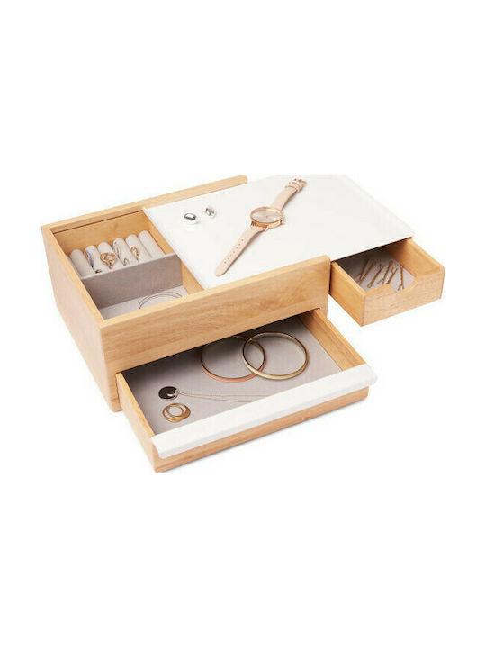 Umbra Stowit Jewellery Box Wooden with Drawer 26x22.2x12.1cm