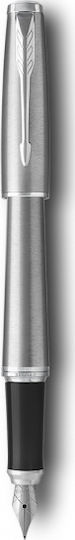 Parker Urban Core Writing Pen Medium Silver with Red Ink