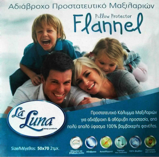 La Luna Flannel Schutzkissenbezug-Set Flanell Wasserdicht Weiß 50x70cm.