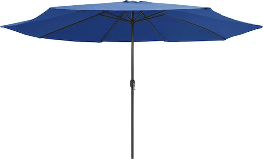 Runder Metallischer Sonnenschirm Azur Blau F3.9xY2.47m