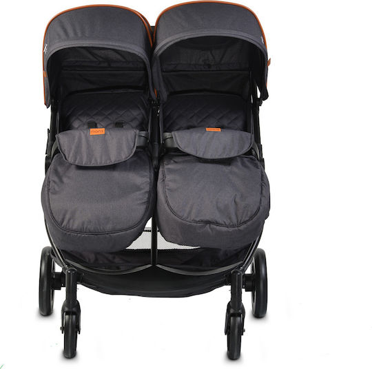 Cangaroo Rome Double Stroller Suitable for Newborn Black 11.5kg 107847