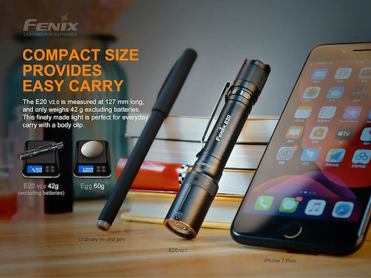 Fenix Φακός LED IP68 με Μέγιστη Φωτεινότητα 350lm E20V2