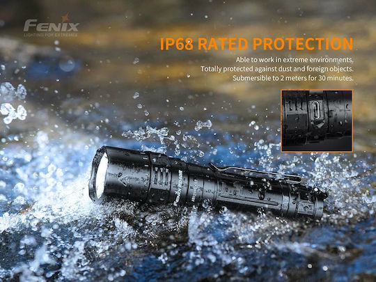 Fenix Rechargeable Flashlight LED IP68 with Maximum Brightness 3000lm PD40R V2.0 Black