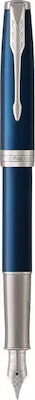 Parker Writing Pen Fine Blue made of Aluminum with Blue Ink