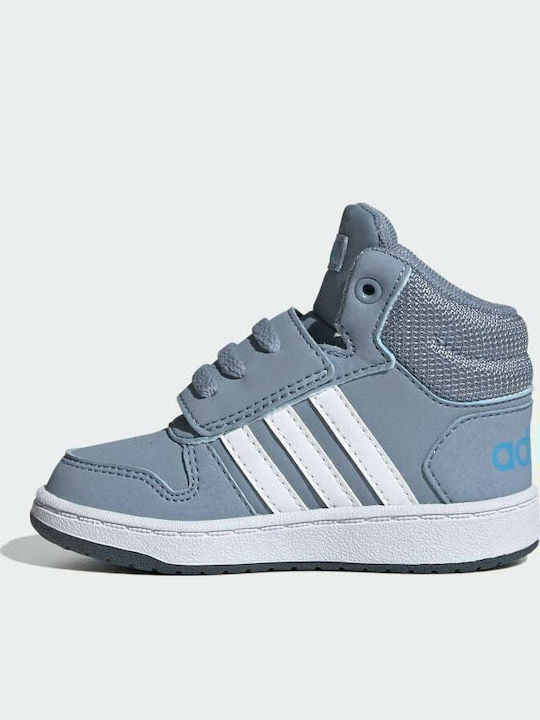 Hoops 2.0 Mid Kids Sneakers High with Hoop & Loop Closure Light Blue