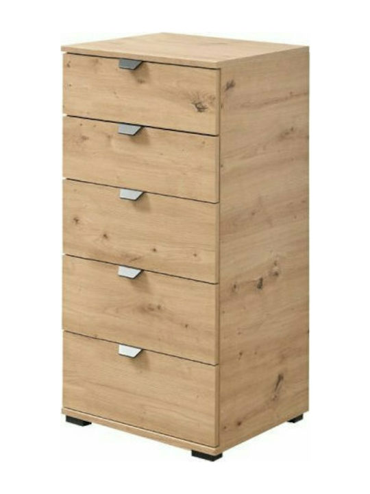 Duero 5F 45 Wooden Chest of Drawers with 5 Drawers Artisan Oak 45x40x95cm