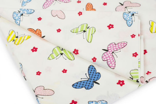 Dimcol Duvet Crib Cotton Butterfly Multicolour 120x160cm
