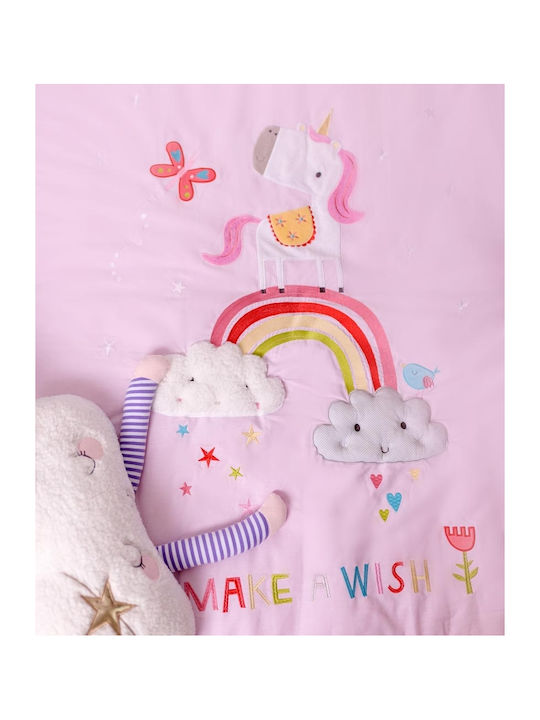 Bizzi Growin Rainbows and Unicorns Πάπλωμα Κούνιας Ροζ 100x120cm