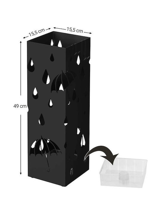 Vasagle Ομπρελοθήκη Μεταλλική Μαύρη 15.5x15.5x49cm