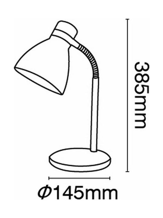 VK Lighting VΚ/ΗD2011 Lumină de Birou cu Braț Flexibil pentru Soclu E27 în Culoarea Roșu