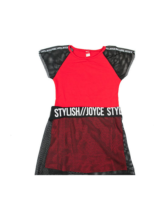 Love Kinderkleid Kurzärmelig Set mit Accessoires Rot