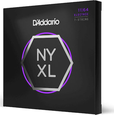 Daddario Set Nichel Wound de Corzi pentru Chitară electrică NYXL 7 Corzi 11 - 64"