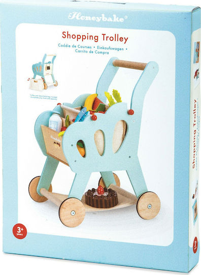 Le Toy Van Wooden Shopping Cart Made of Wood for 3+ Years
