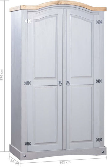 Doppeltür Kleiderschrank Corona Gray 101x52x170cm
