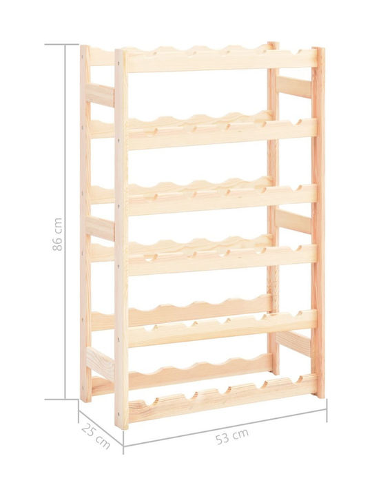 vidaXL С крака Κάβα Ποτών Дърво για 30 Μπουκάλια Бежов 53x25x86εκ.