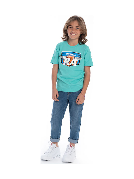 Russell Athletic Kids T-shirt Turquoise Wings Crewneck