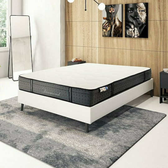 Pakketo Diamond Double Ergonomic Mattress Memory Foam / Foam 150x200x27cm with Independent Springs