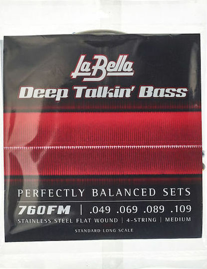 La Bella Deep Talkin' Bass Flats Μονές Χορδές Stainless Steel Μπάσου 4τμχ Medium