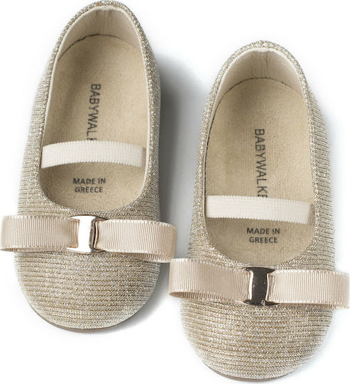 Babywalker Babywalker Taufschuhe für Mädchen Stoff Gold