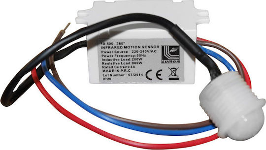 Adeleq Wired Infrared Motion Sensor 360° Range 6m