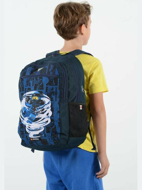 Lego Ninjago Elementary School Backpack Blue L30xW20xH46cm Spinjitzu Jay