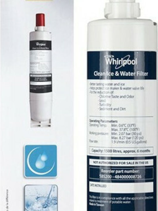Whirlpool SB200 Internal Replacement Water Filter for Ariston / Indesit / Philips / Whirlpool Refrigerator