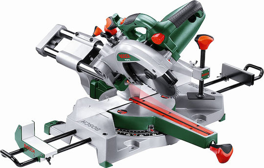 Bosch PCM 8 S Miter Säge Schiebe mit Leistung 1200W, Laserführung & Sägeblattdurchmesser 216mm