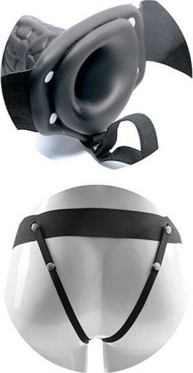 Toyz4lovers Hollow Vibrating Strap On Harness with Dildo 20.5cm and Vibration in Black Color